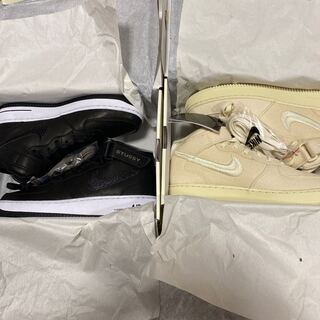 ステューシー × ナイキ エアフォース1 ミッド "フォッシル ストーン" 27cm