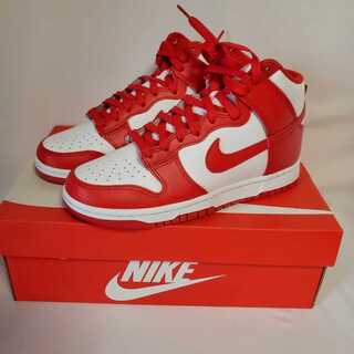 ナイキ ダンク ハイ "チャンピオンシップ ホワイト アンド レッド" 25cm