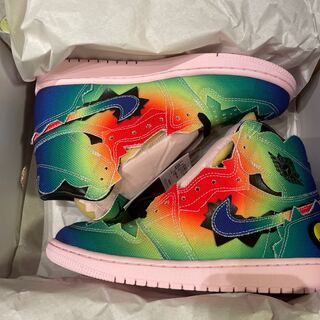J バルビン × ナイキ エアジョーダン1 ハイ OG "レインボー" DC3481-900 26.5cm