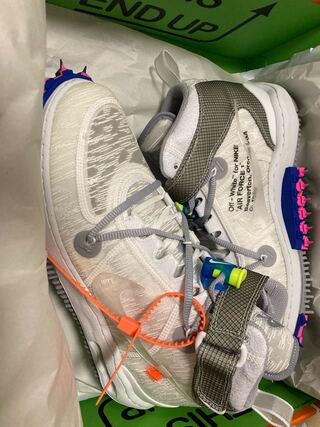 28.5cm オフホワイト × ナイキ エアフォース1 ミッド "グリーン/ホワイト 28.5cm