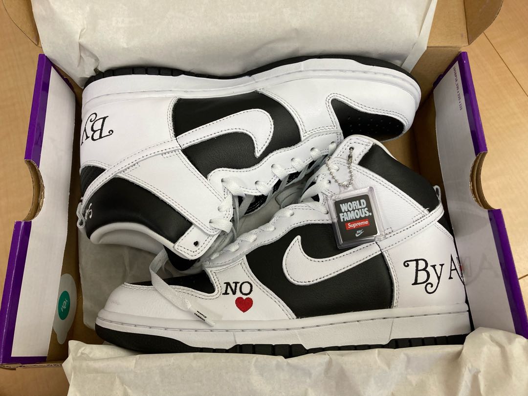 Supreme x Nike SB Dunk High by Any Means "Ho Wight Black" 27.5cm