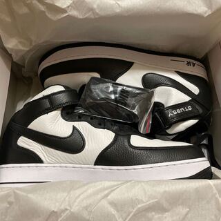 ステューシー × ナイキ エアフォース1 ミッド "ブラック アンド ライトボーン" DJ7840-002 30cm