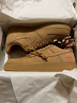 シュプリーム × ナイキ エア フォース 1 ロー "フラックス/ウィート" DN1555-200 26.5cm