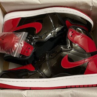 ナイキ エアジョーダン1 ハイ OG "パテント ブレッド" 555088-063 27cm