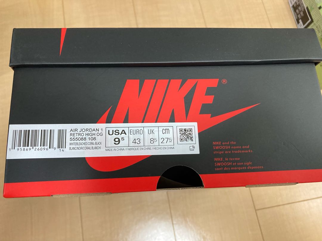 Nike Air Jordan 1 High OG "Bleached Coral" 27.5cm