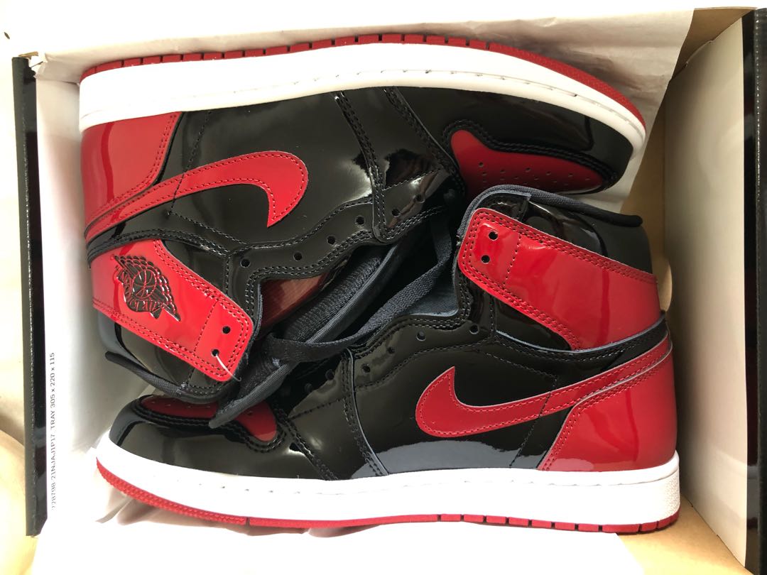 ナイキ エアジョーダン1 ハイ OG "パテント ブレッド" 555088-063 27cm