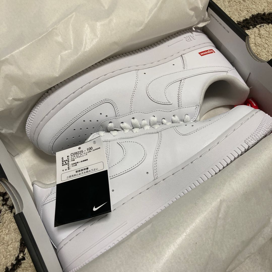 シュプリーム × ナイキ エアフォース1 ロー "ホワイト" 26.5cm