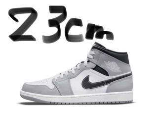ナイキ GS エアジョーダン1 ミッド "グレー ホワイト/アンスラサイト" 554725-078 23cm