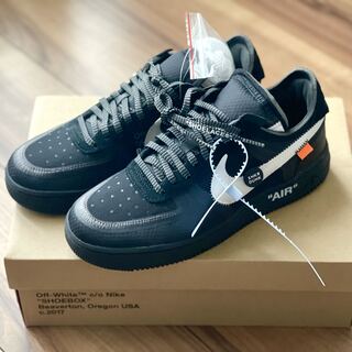 オフホワイト×ナイキ エアフォース1 ロー ブラック 26cm