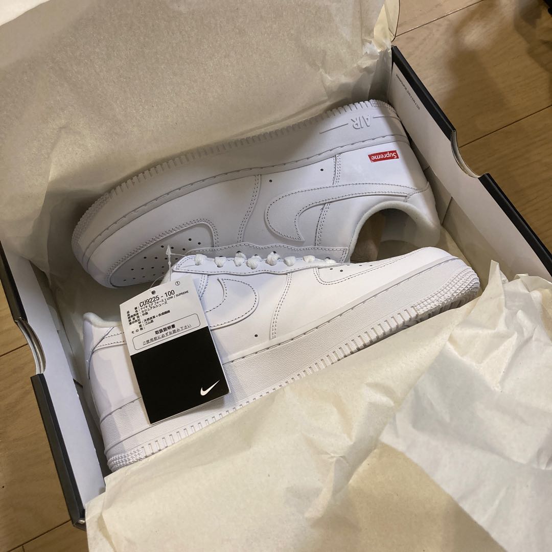 シュプリーム × ナイキ エアフォース1 ロー "ホワイト" 27cm