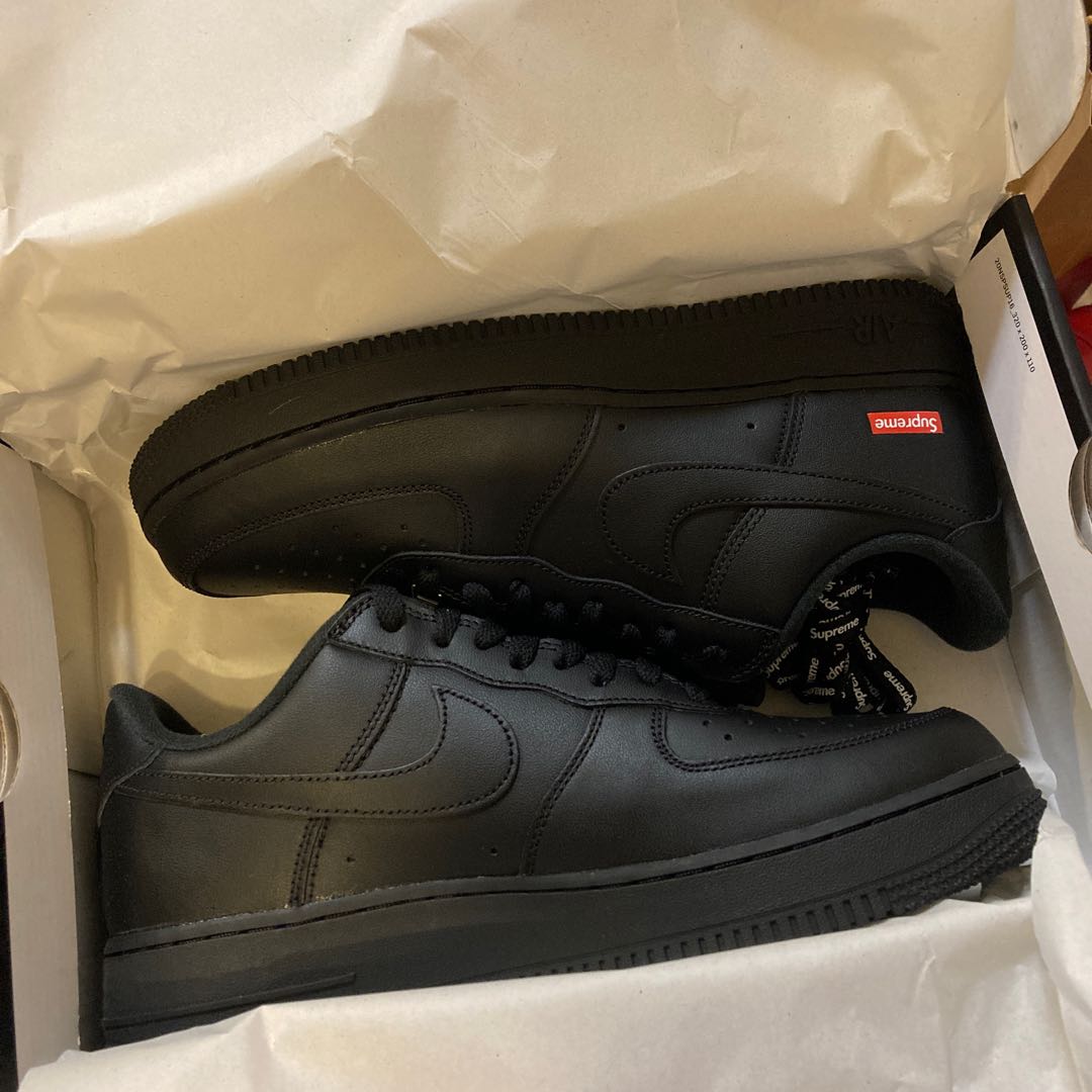 シュプリーム × ナイキ エアフォース1 ロー "ブラック" 26.5cm