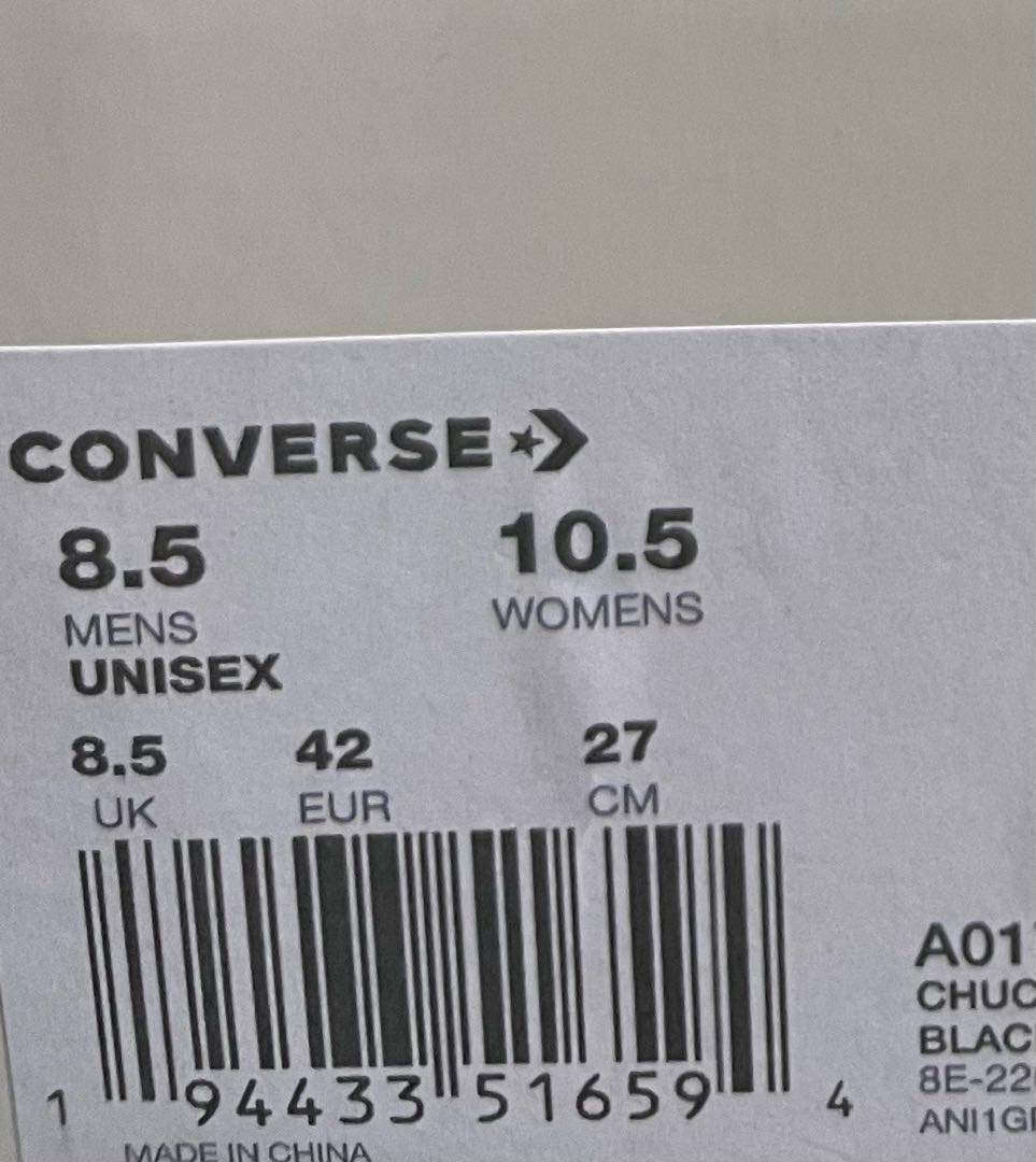 27cm Stussy x Converse CT70 All Star HI Stussy Converse Chuck Taylor All Star High Black 27cm