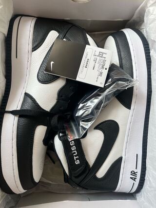 ステューシー × ナイキ エアフォース1 ミッド "ブラック アンド ライトボーン 27.5cm