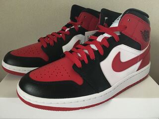 ナイキ ウィメンズ エアジョーダン1 ミッド "ブレッド トゥ" 27cm 27cm