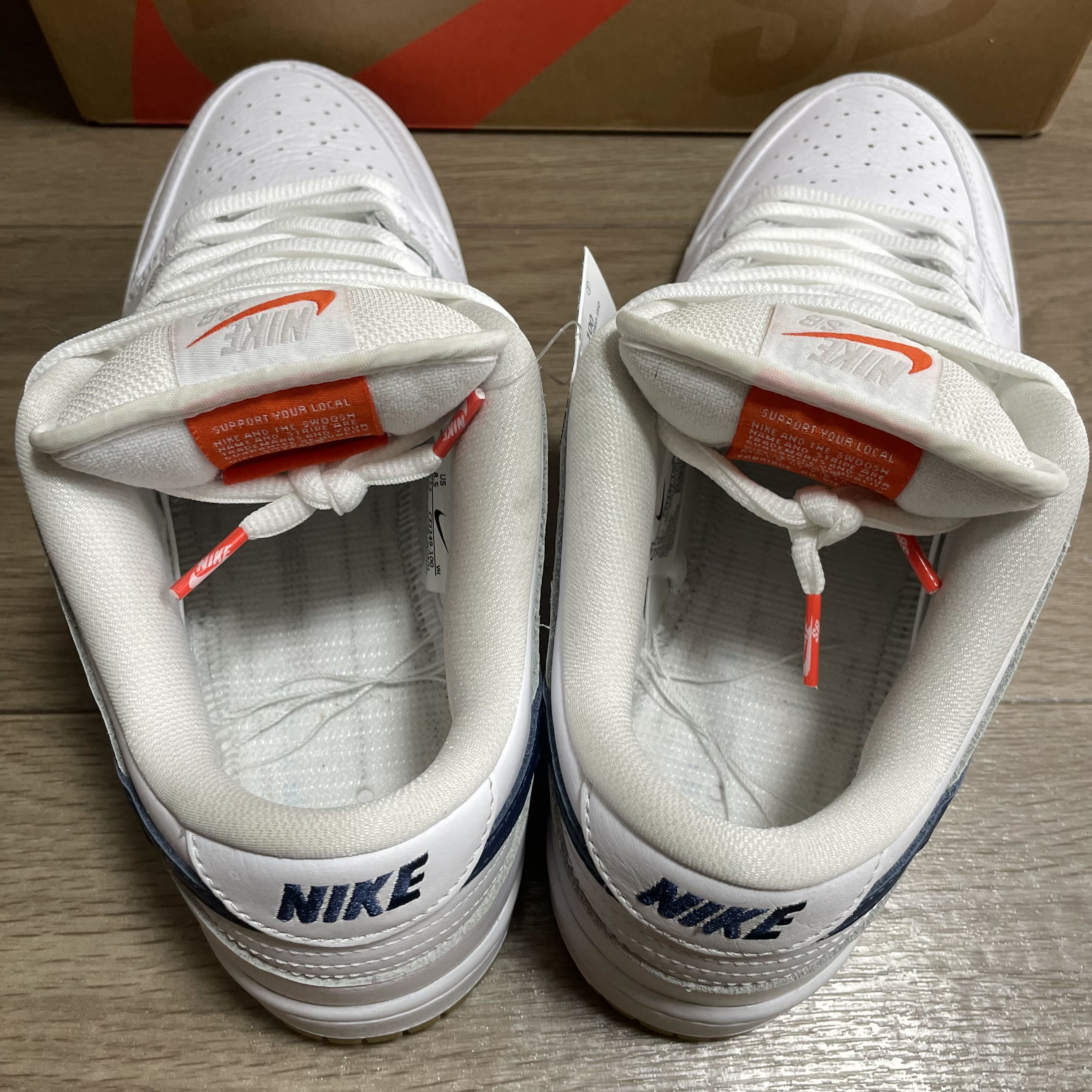 NIKE SB DUNK LOW PRO ORANGE LABEL "WHITE/NAVY" 26.5cm