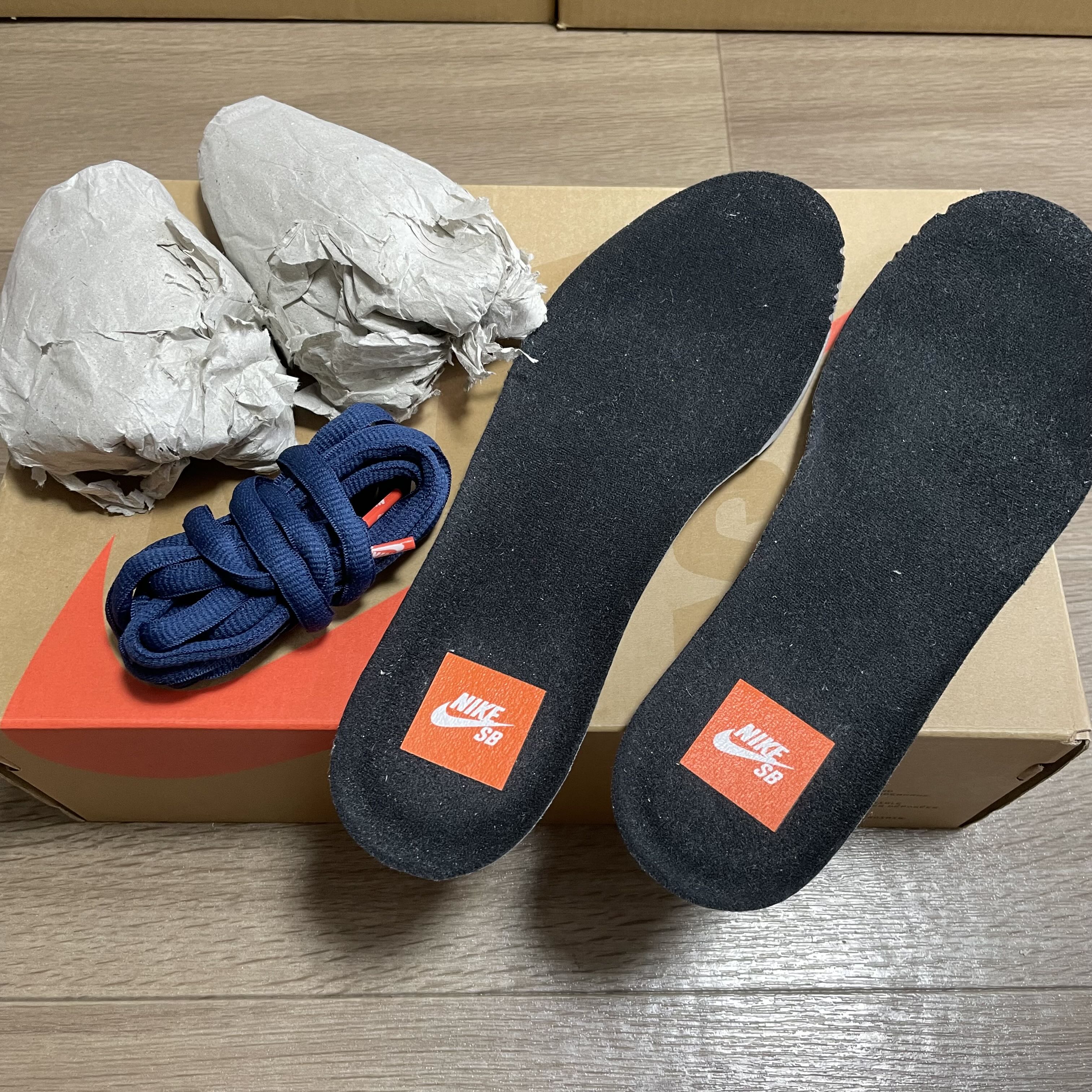 NIKE SB DUNK LOW PRO ORANGE LABEL "WHITE/NAVY" 26.5cm