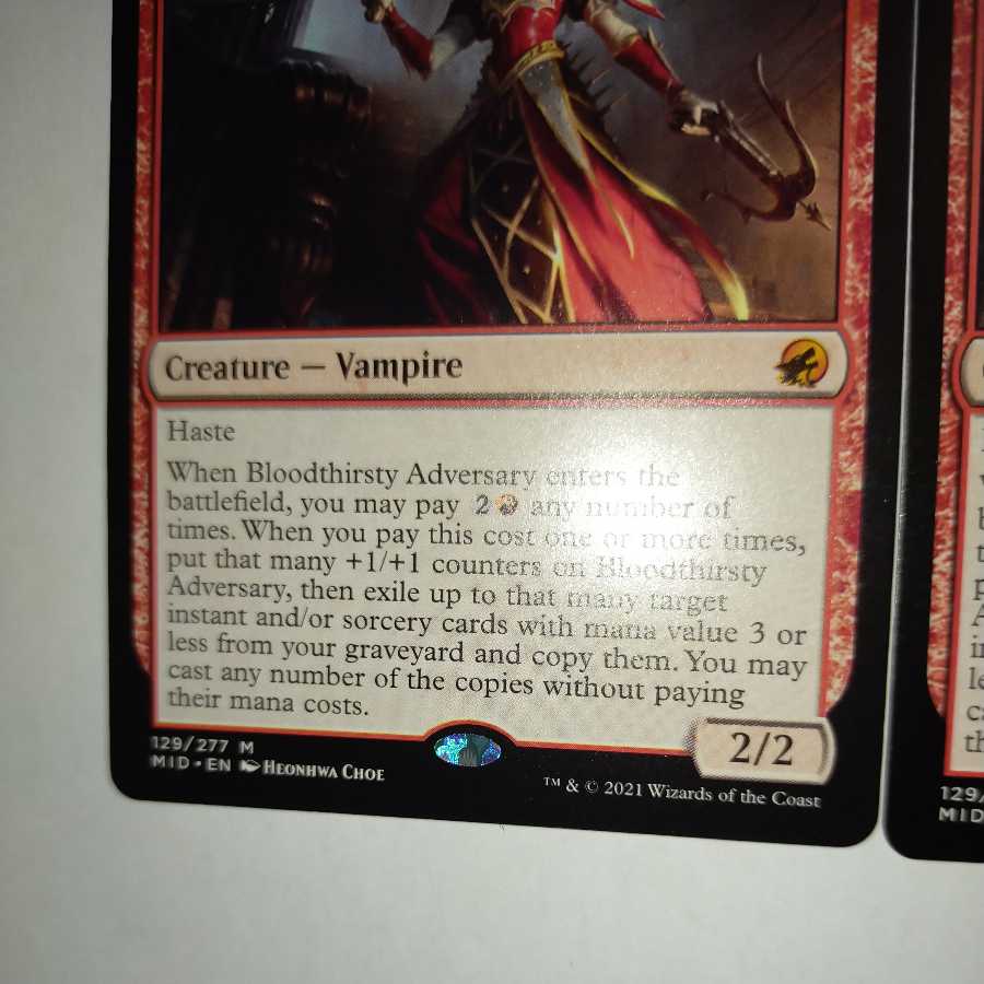 MTG Bloodthirsty Adversary English 2 copies in stock
