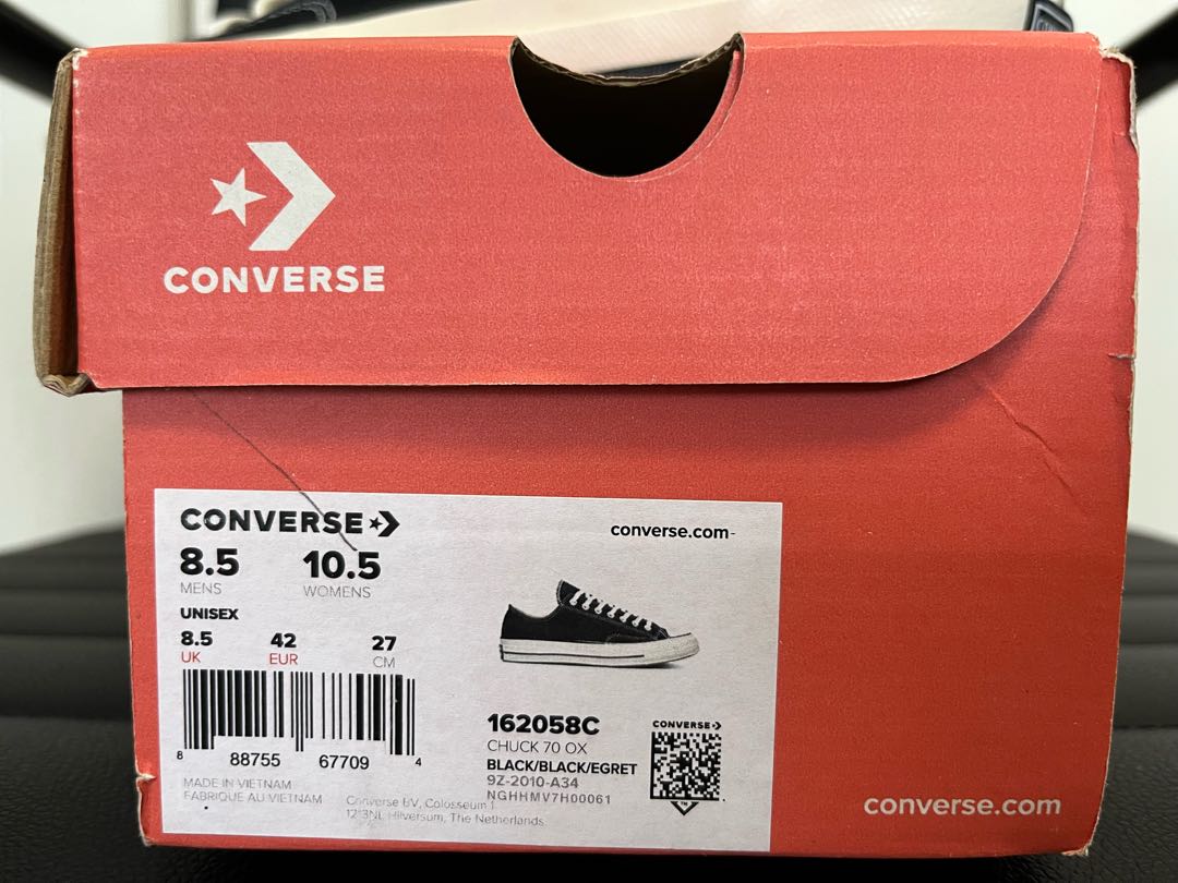 コンバース チャックテイラー CT70 OX 27.0 黒 ブラック 27cm