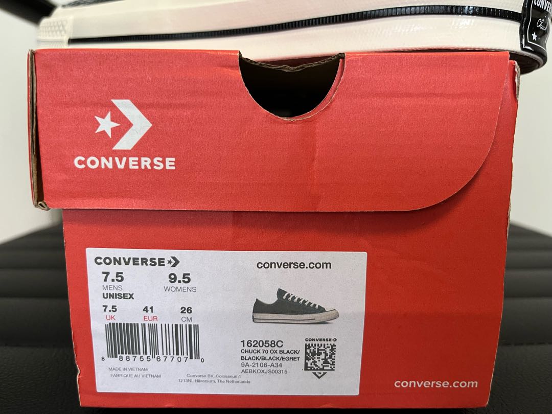 Converse Chuck Taylor CT70 OX 26.0 Black Black 26cm