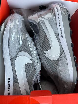 Fragment × sacai × Nike LD Waffle "Light Smoke Grey" 26.5cm