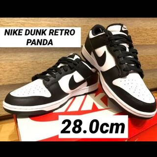 パンダNIKEDUNKLOW RETRO WHITE/BLACK PANDA 28cm