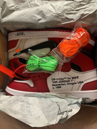 オフホワイト　エアージョーダン1レトロ　ハイ　ザ　テン　シカゴ 27.5cm