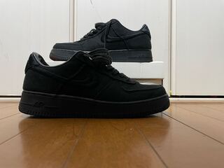 Stussy × Nike Air Force 1 Low "Triple Black" 28.5cm