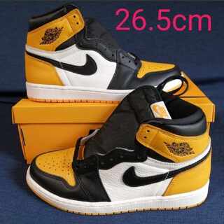 ナイキ エアジョーダン1 レトロ ハイ Og "イエロー トゥ" ブラック/タクシーホワイト 555088-711 26.5cm