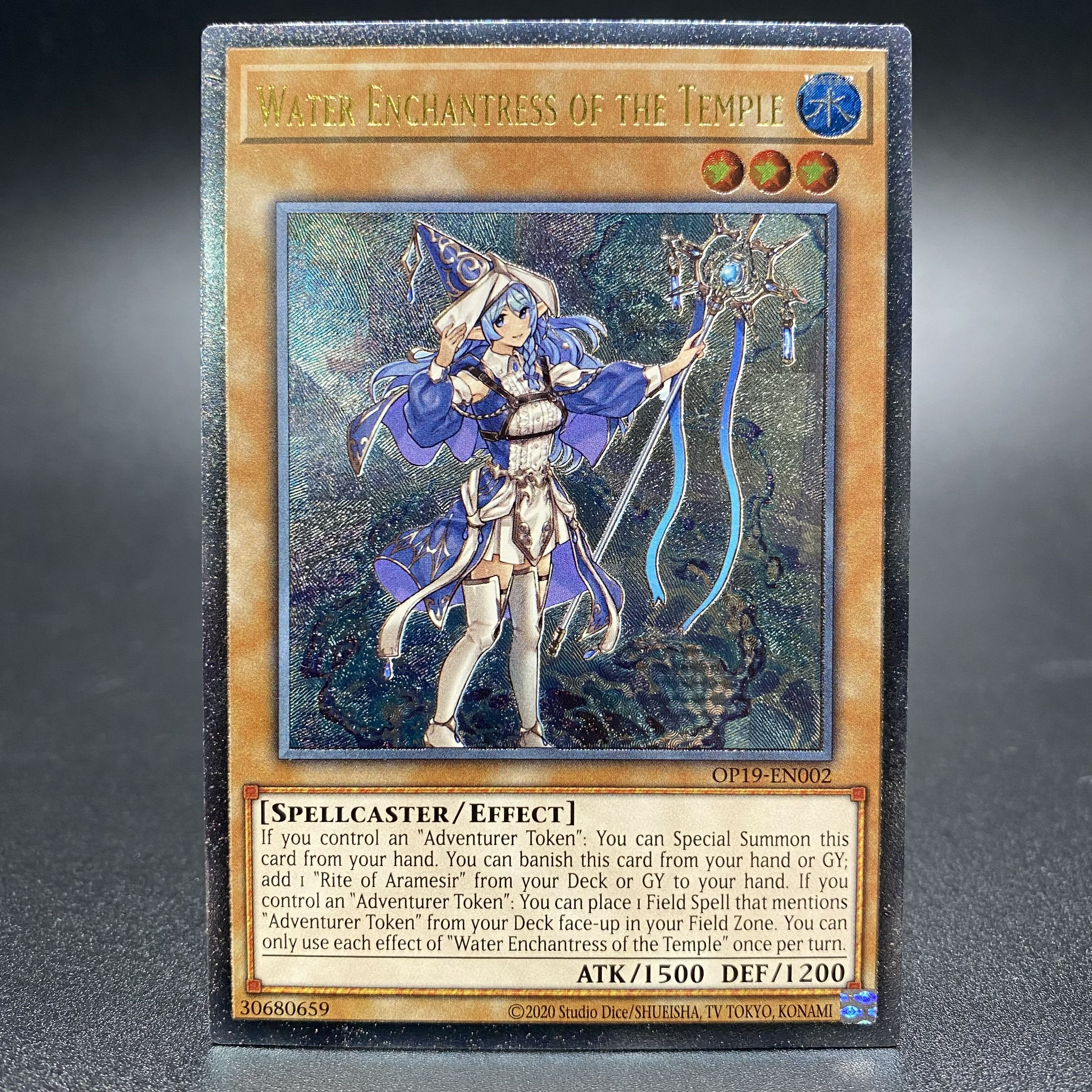 WATER ENCHANTRESS OF THE TEMPLE /Water Master of the Holy Temple OP19-EN002 Ultimate Rare Relief
