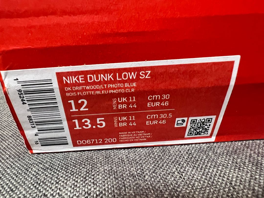 size? × Nike Dunk Low "Dark Driftwood/Ph 30cm