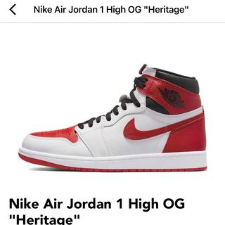 ナイキ エアジョーダン 1 レトロ ハイ Og ヘリテージ ホワイト/ユニバーシティ レッドブラック 575441-161 26cm