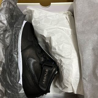 Stussy × Nike Air Force 1 Mid "Black/Black" 26cm