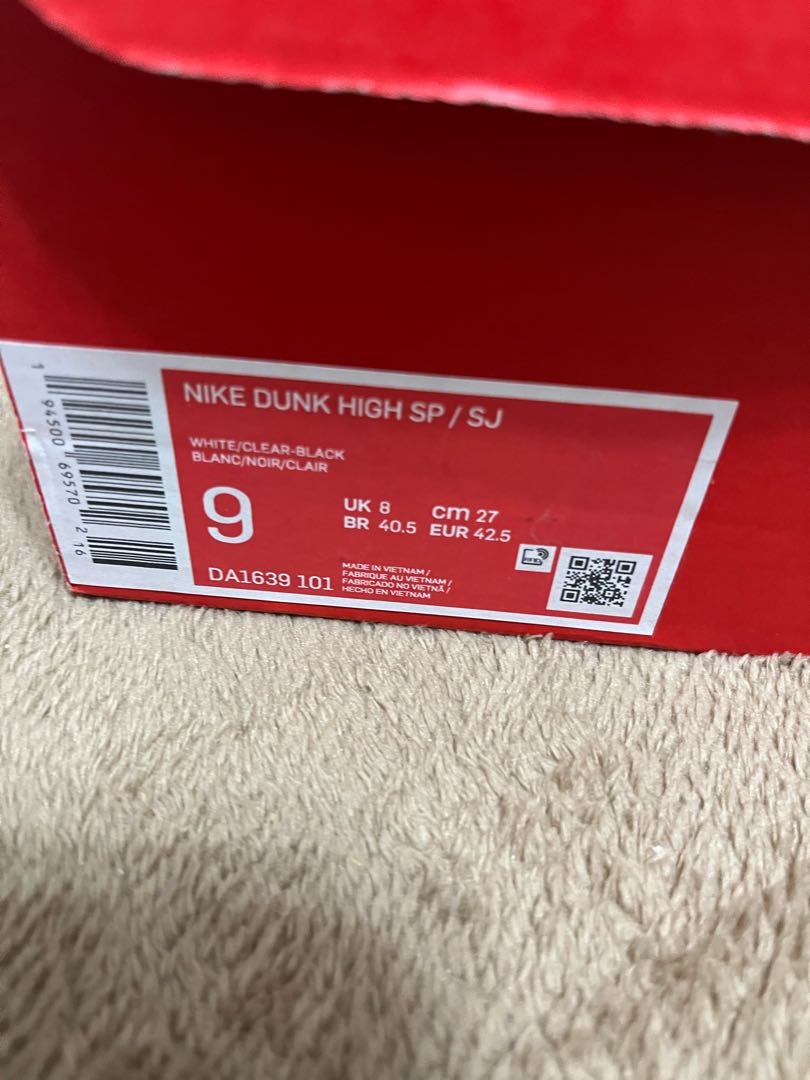 SLAM JAM x NIKE DUNK HIGH "WHITE/CLEAR BLACK" 27cm