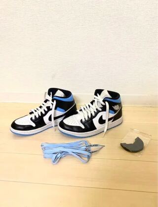 AIR JORDAN 1 MID "BLACK/UNIVERSITY BLUE" 26.5cm