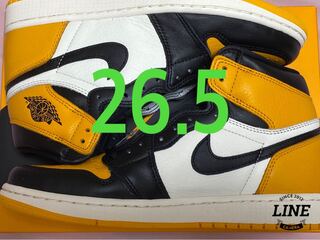 ナイキ エアジョーダン1 レトロ ハイ Og "イエロー トゥ" ブラック/タクシーホワイト 555088-711 26.5cm