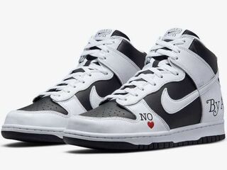 シュプリーム × ナイキ SB ダンク ハイ バイ エニー ミーンズ "ホワイト ブラック" DN3741-002  25.5cm