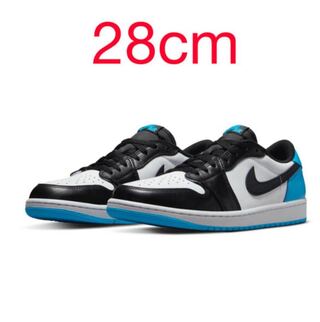Jordan 1 Low Black and Dark Powder Blue 28cm