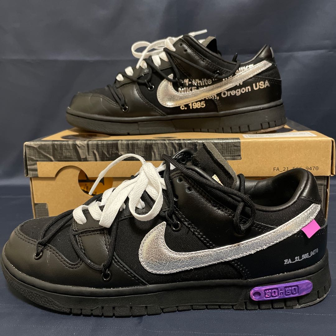 OFF-WHITE x NIKE DUNK LOW 1 OF 50 "BLACK 50" 27cm