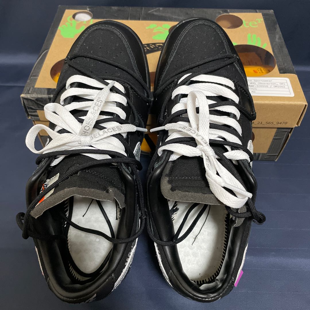 OFF-WHITE x NIKE DUNK LOW 1 OF 50 "BLACK 50" 27cm