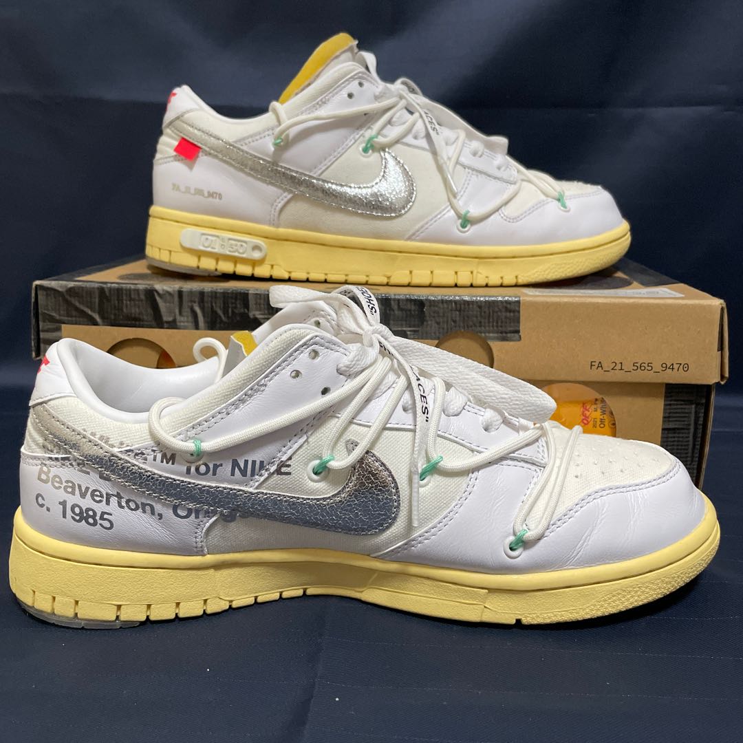 OFF-WHITE x NIKE DUNK LOW 1 OF 50 "WHITE 1" 27cm