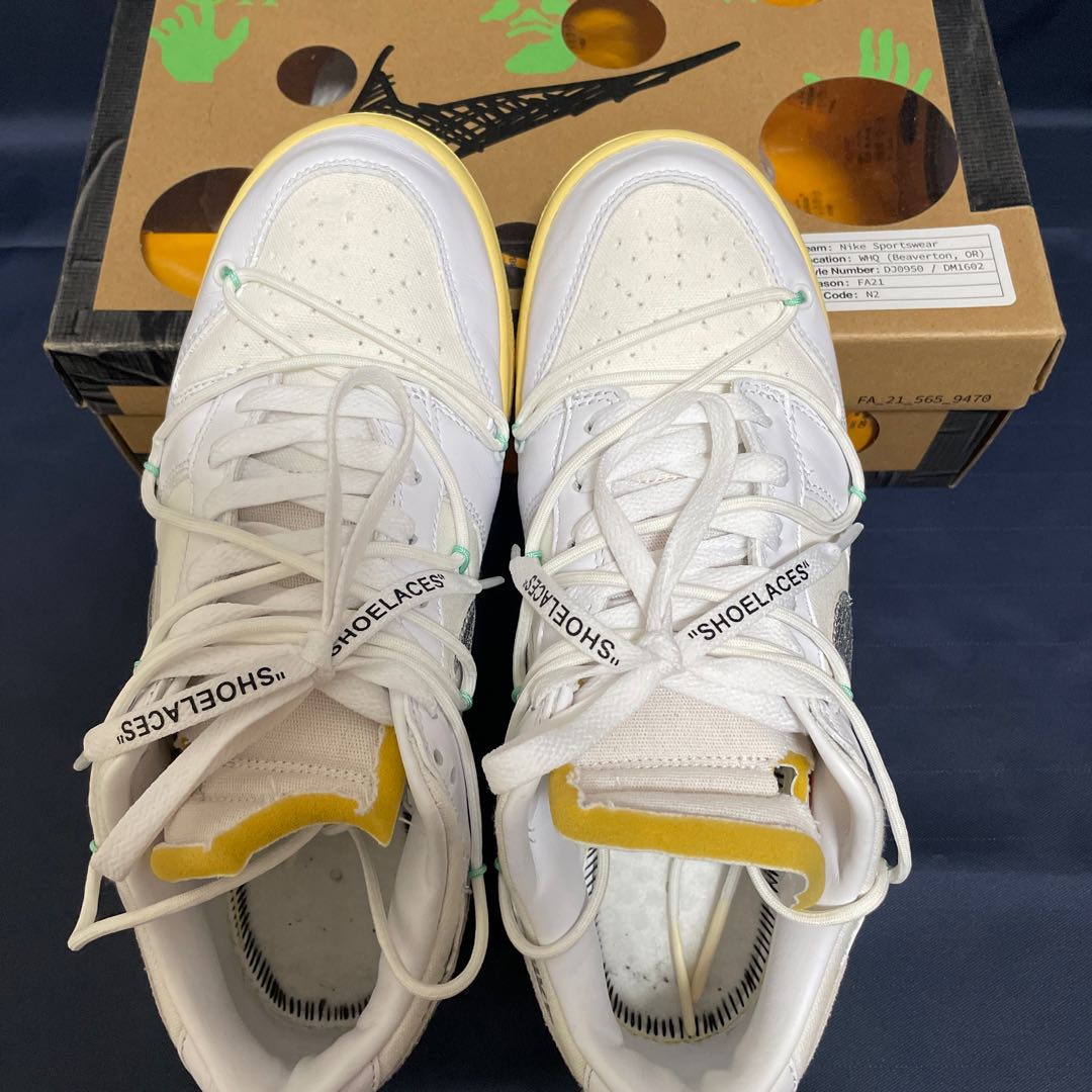 OFF-WHITE x NIKE DUNK LOW 1 OF 50 "WHITE 1" 27cm