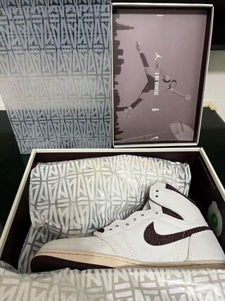 A Ma Maniere × Nike Air Jordan 1 RETRO High OG "Sail and Burgundy" 26cm