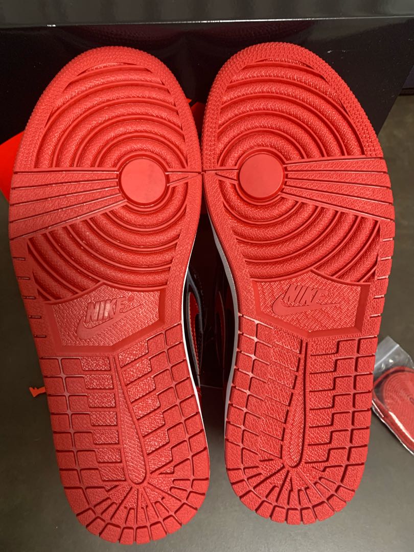 Nike Air Jordan 1 Retro High Og "Bread Patent" Black/HoWight Varsity Red 555088-063 27cm