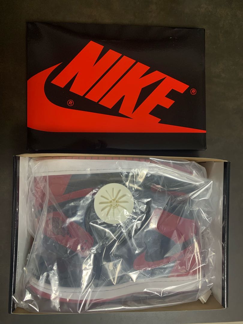 Nike Air Jordan 1 Retro High Og "Bread Patent" Black/HoWight Varsity Red 555088-063 27cm