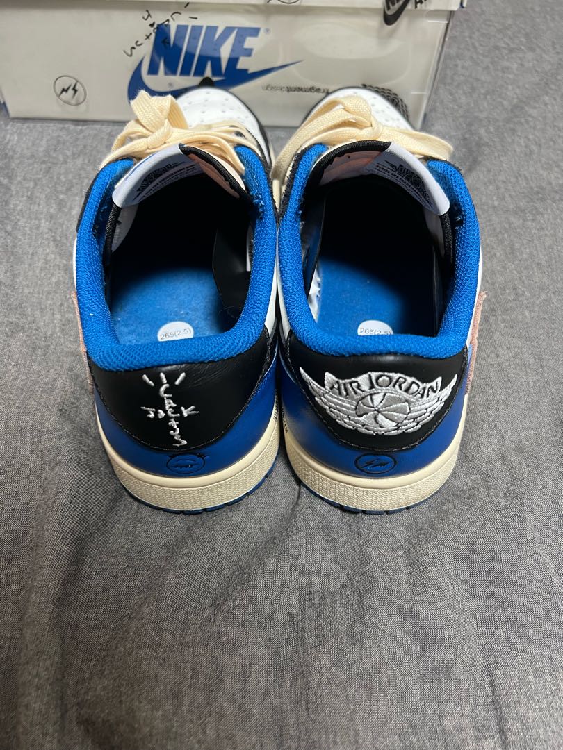 フラグメント デザイン × トラヴィス・スコット × ナイキ エアジョーダン 1 ロー Og セイル/ミリタリー ブルーブラックモスリン DM7866-140 26.5cm