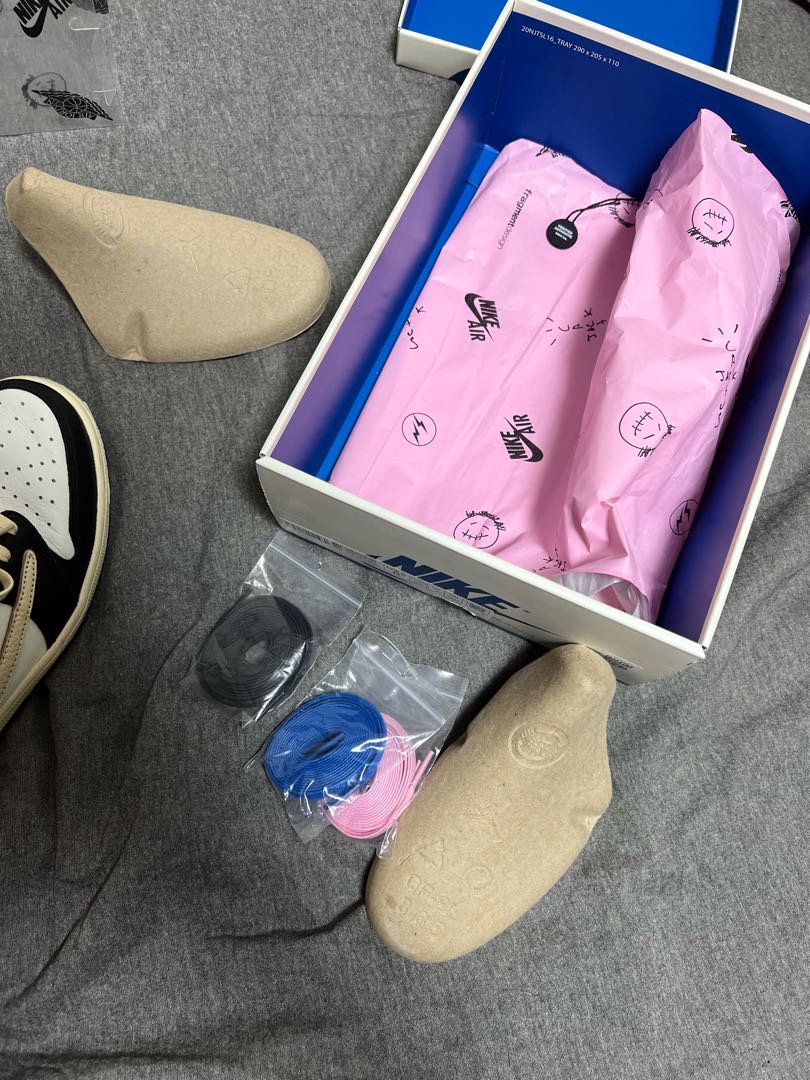 フラグメント デザイン × トラヴィス・スコット × ナイキ エアジョーダン 1 ロー Og セイル/ミリタリー ブルーブラックモスリン DM7866-140 26.5cm