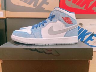 Nike Air Jordan 1 Mid "White/University Blue/Grey" 27cm