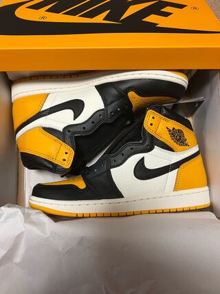 ナイキ エアジョーダン1 レトロ ハイ Og "イエロー トゥ" ブラック/タクシーホワイト 555088-711 25cm