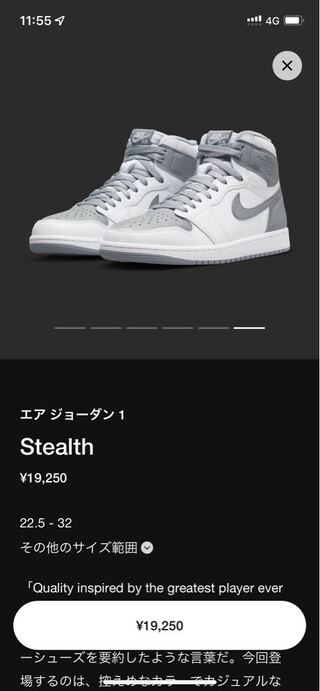 Nike Air Jordan 1 High OG "Stealth" 27cm 27cm