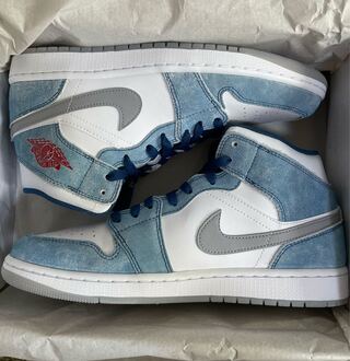 Nike Air Jordan 1 Mid "White/University Blue/Grey" 28cm 28cm
